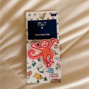 Roller Rabbit Pink Monkey Hair Clip